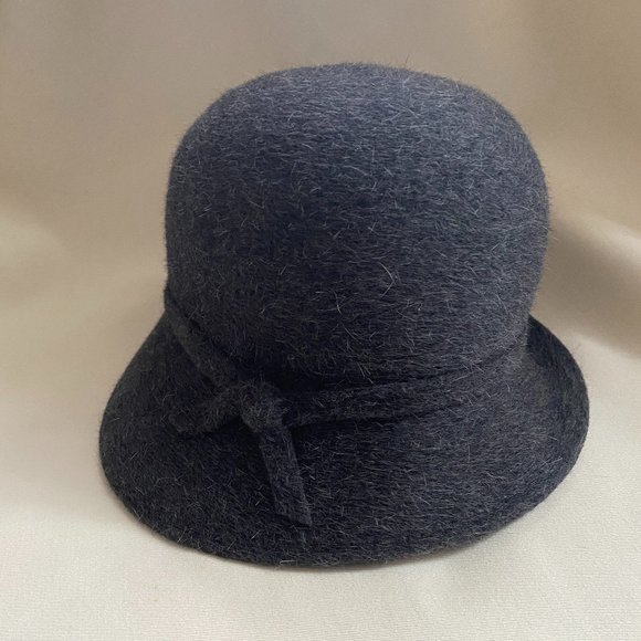 Lilliput Charcoal Grey Wool Cloche Hat, fits size medium - Picture 6 of 8